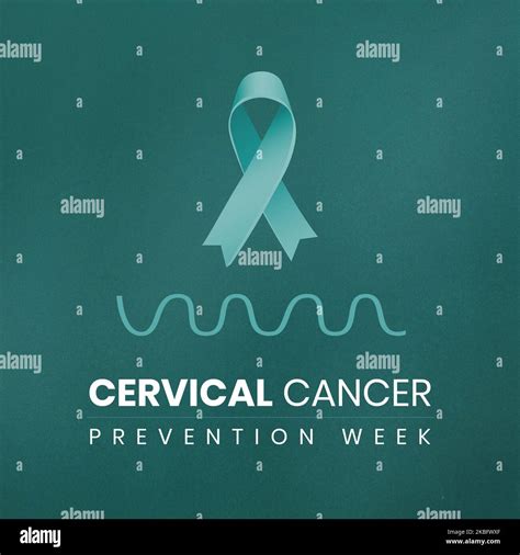 Composition Of Cervical Cancer Awareness Week Text Over Ribbon Stock