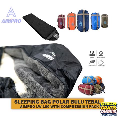 Jual Aimpro Sleeping Bag Polar Bulu Extra Tebal Selimut Kemping