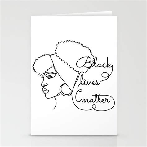 Black Lives Matter Line Art Stationery Cards By OksaLine Society6