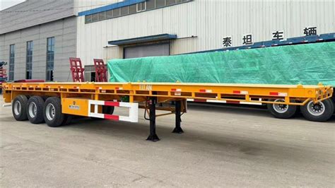 12 5m Tri Axle Trailer For Sale Semi Truck Flatbed Trailer For Sale