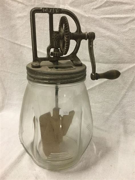 Antique Hand Crank Dazey B Butter Churn In Good Cond V