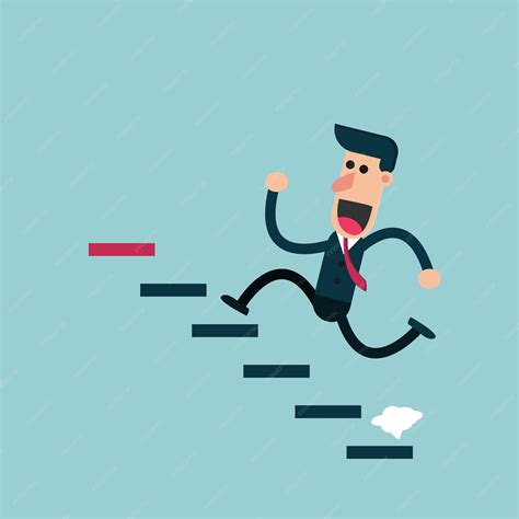 Premium Vector Businessman Walking Up The Stairs