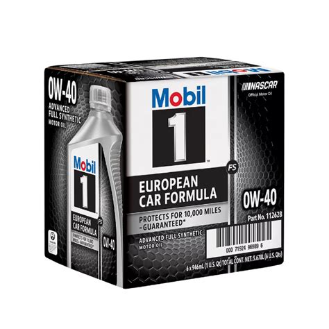 Mobil 1 Fs European Car Formula Full Synthetic Motor Oil 0w 40 6 Pk Openbax