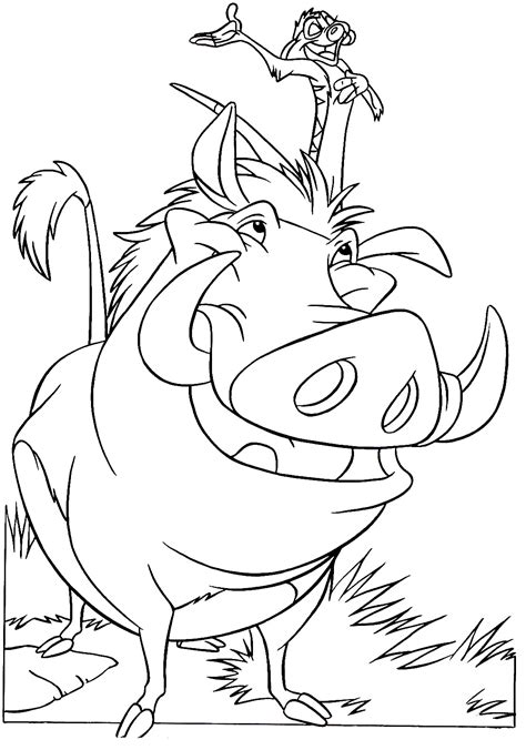 Timon and Pumbaa - The Lion King Kids Coloring Pages