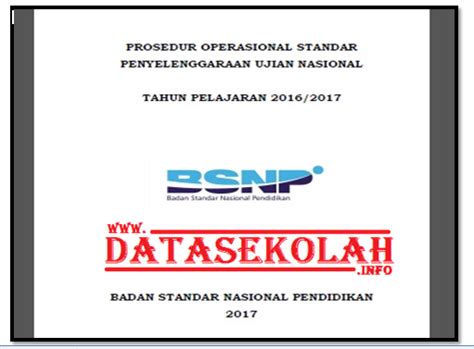 Info Pos Un Tahun 20162017 Dari Badan Standar Nasional Pendidikan Atau