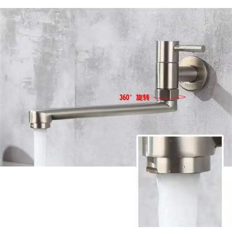 Modern Sus 304 Long Neck Wall Mounted Nickle Brushed Extension Sink