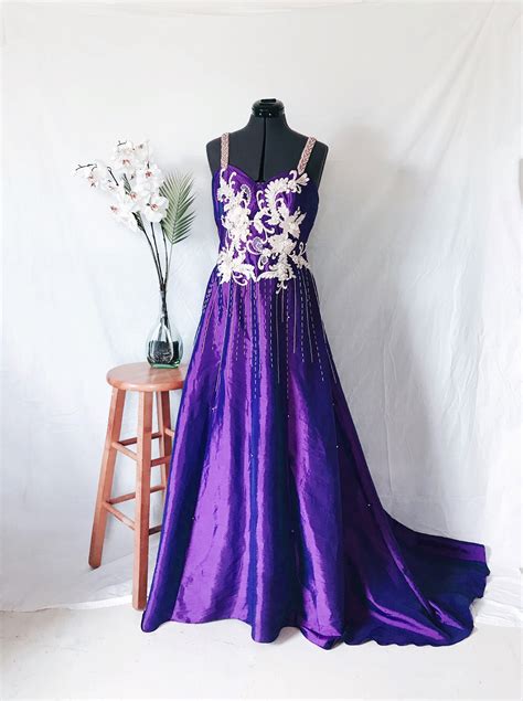 Purple And Gold Prom Dress