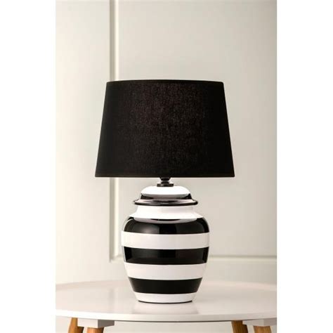 Lighting Australia 924 Pepper Black And White Stripe Table Lamp