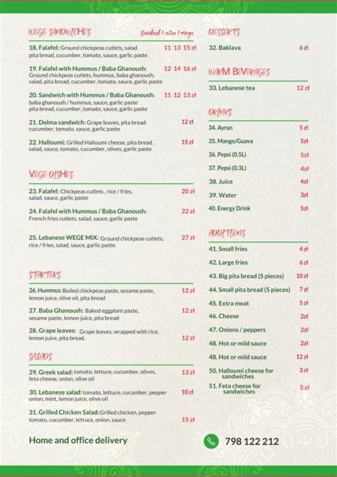 Menu Stargard Mezban