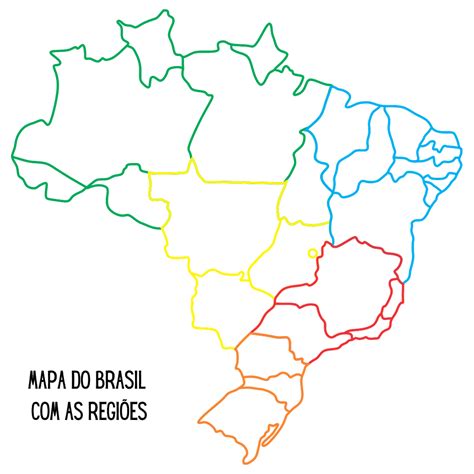 Mapa Regiões Do Brasil Para Colorir LIBRAIN