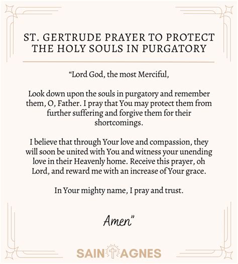 St Gertrude Prayers For Souls In Purgatory Printable Images