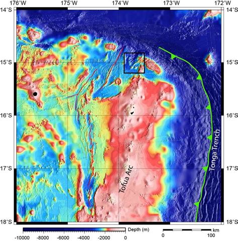 Bathymetry Map Of The Northeastern Corner Of The Lau Basin The