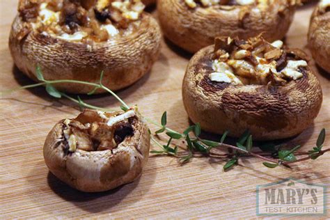 Baked Cheesy Stuffed Mushrooms Vegan Thanksgiving Recipe Marys Test Kitchen