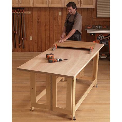 Folding Work Table Woodworking Plan From Wood Magazine