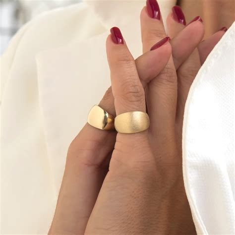 Gold Wide Signet Ring Pinky Signet Ring Solid Gold 14k Pinky Ring