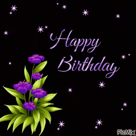 Purple Flower - Happy Birthday Gif Pictures, Photos, and Images for ...