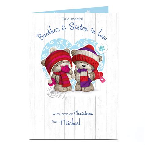 Buy Personalised Hugs Bear Christmas Card Brother And Sister In Law With Love For Gbp 1 79