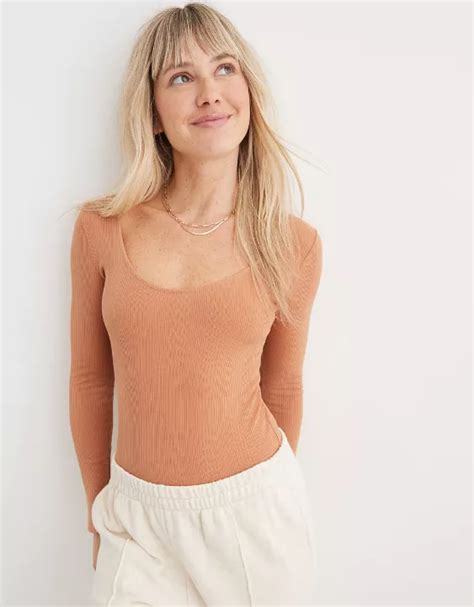 Aerie Ribbed Scoop Neck Bodysuit