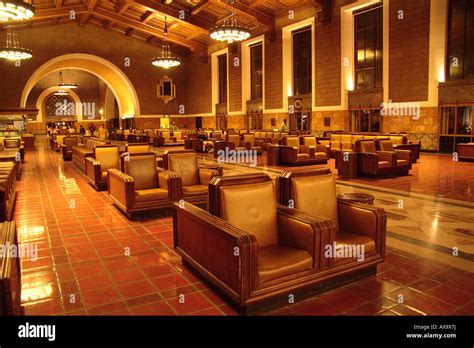 Interior Los Angeles Union Station Lobby 1940s Decor Stock Photo Alamy