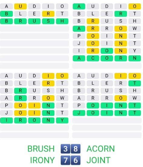 Todays Daily Quordle Puzzle 71 Answer April 5th 2022 4 Words