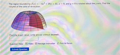 Solved The Region Bounded By F X X X X And Y Chegg