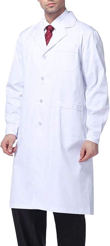 Zxk Co White Lab Coat Laboratory Coat Scientist Costume Adult Unisex Long Sleeve Medical Coat