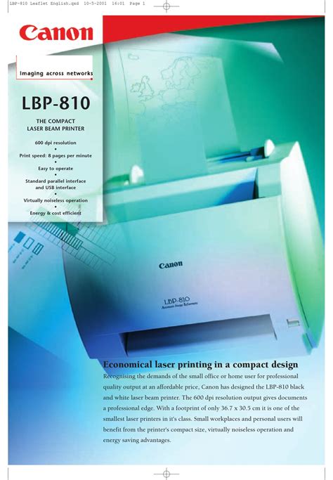 Canon Lbp 810 Printer Brochure Manualslib