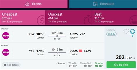 WOW Flight From London To TORONTO Canada For 202 Both Ways
