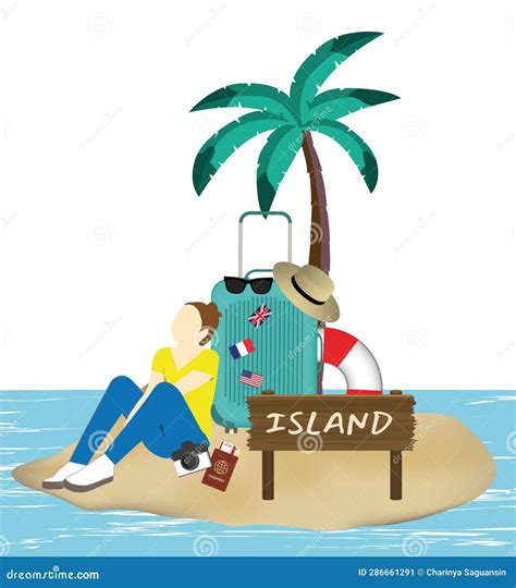 Stranded Island Stock Vector Illustration Of Survivor 286661291