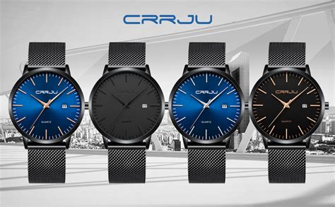 CRRJU Montre Homme Ultra Mince 7mm Epaisseur Simple Etanche Minimaliste