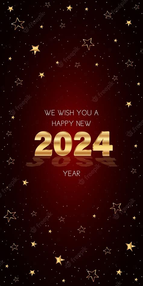 Premium Vector We Wish You A Happy New Year 2024 Vertical Holiday