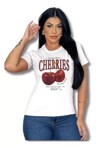 Tshirts Feminina Polielastano Cherry Cereja MercadoLivre