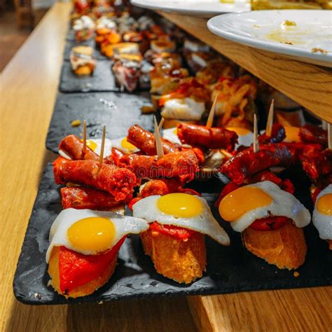 Spanish Tapas Called Pintxos Of The Basque Country Stock Image Image