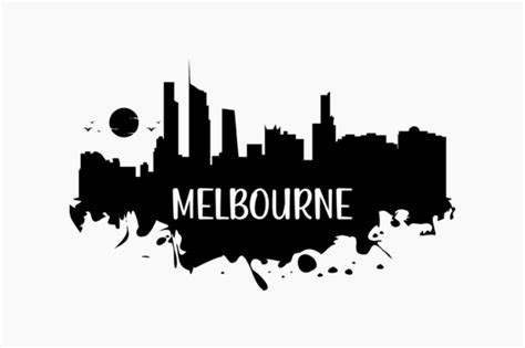 Melbourne Skyline Silhouette Graphic by BerriDesign · Creative Fabrica