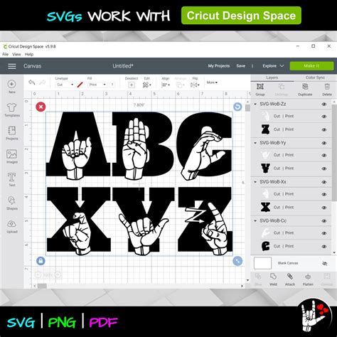 ASL SVG Sign Language Alphabet SVG American Sign Language Svg Asl ...