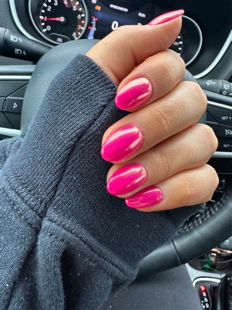 Hot Pink Chrome Nails Pink Chrome Nails Pink Acrylic Nails Cute Gel Nails