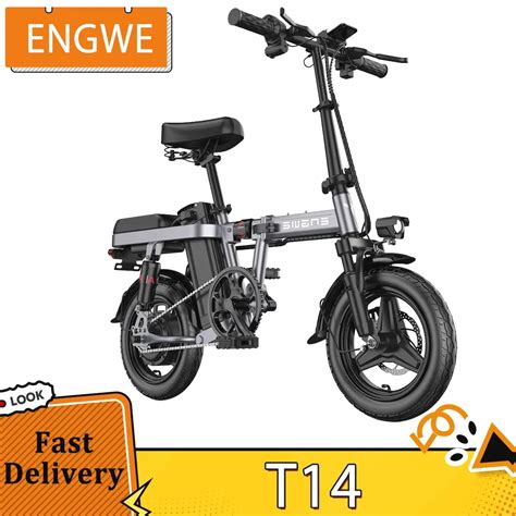 Engwe T Folding Electric Bicycle Inch Tire W Brushless Motor