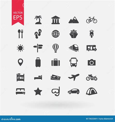 Collection Of Vacation Activities Or Scenes - People Hiking, Swimming ...