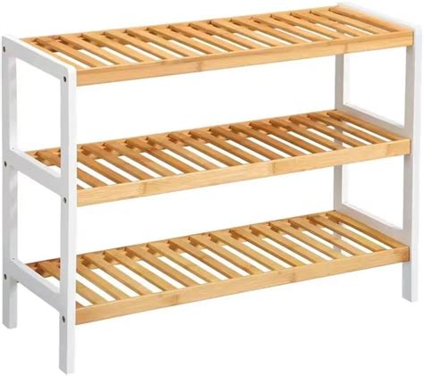 Uttam Tier Natural Bamboo Shoe Rack Easy Assembly Strong Design