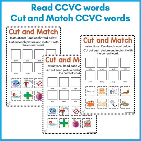 Cvc Ccvc And Cvcc Cut And Match Activity Top Teaching Tasks