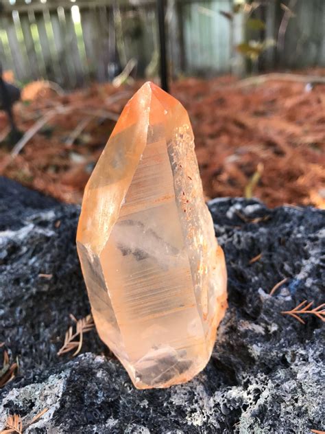 LEMURIAN Seed Quartz Crystal Large Raw Orange Bridge Crystals Mine