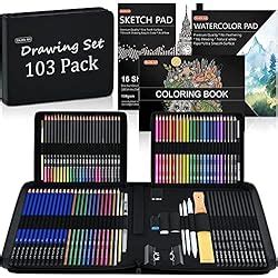 Amazon Shuttle Art Drawing Kit 103 Pack Drawing Pencils Set