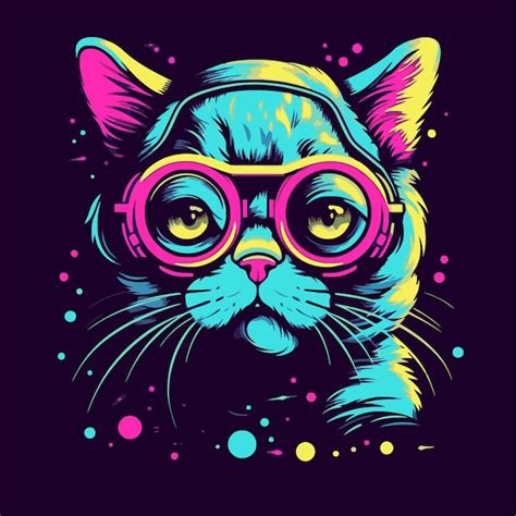 Katze Im Pop Art Stil Premium Ki Generierter Vektor