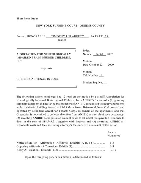 Short Form Order New York Supreme Court Queens County