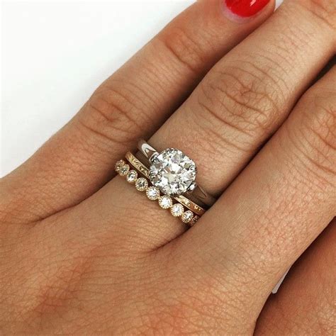 Single Stone On Instagram Stacking Them Up Mixed Metal Wedding