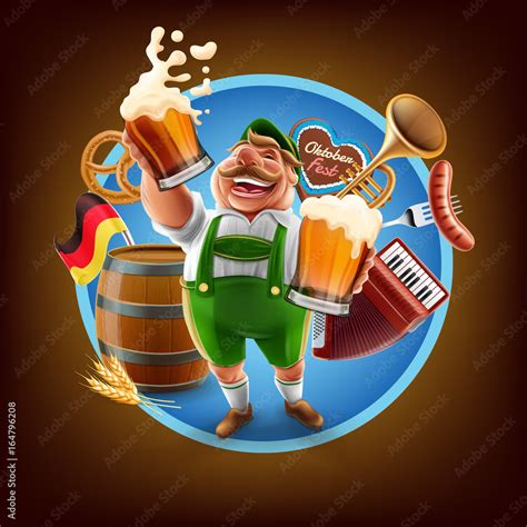 oktoberfest cartoon Stock Vector | Adobe Stock