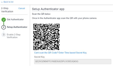 Configuring 2 Step Verification