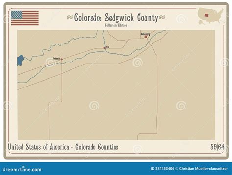 Mapa Del Condado De Sedgwick En Colorado Ilustraci N Del Vector