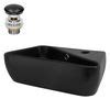 Lavabo Asim Trico De Cer Mica Mate 45 X 27 X 13 Cm Negro Ml Design Con