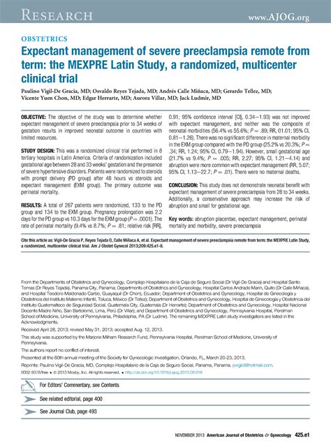 Preeclampsia Mexpre Estudio Base De Articulos De Medicina